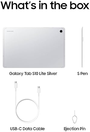 SAMSUNG GALAXY TAB S10 LITE 10.9 8GB 256GB TABLET S PEN SMART COVER, 2TB EXPAND, SILVER