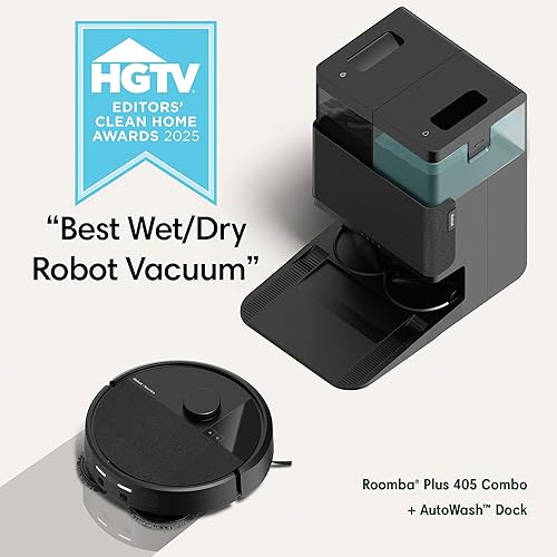 IROBOT ROOMBA COMBO 405 PLUS ROBOT VACUUM MOP WITH AUTOWASH DOCK, LIDAR, SELF-EMPTY, SELF-CLEAN