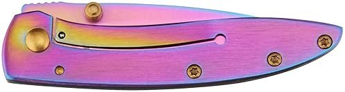 SMITH WESSON CKLPR 5.3 FOLDING KNIFE, 2.3 DROP POINT BLADE, RAINBOW HANDLE EDC OUTDOOR