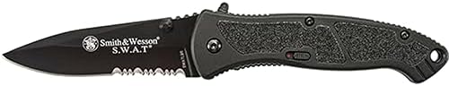 SMITH WESSON SWATLBS 8.5 ASSISTED OPENING KNIFE, 3.7 SERRATED BLADE, ALUMINUM HANDLE, EDC TACTICAL
