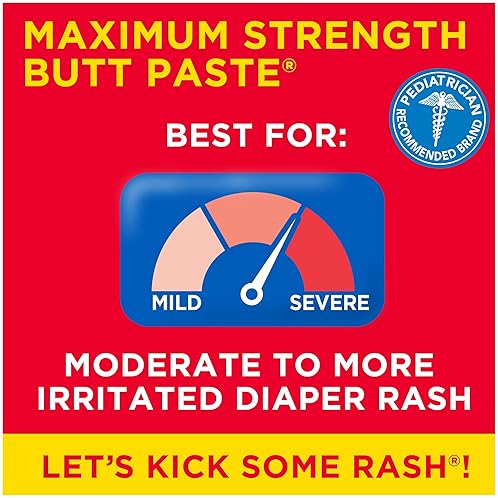 BOUDREAUXS BUTT PASTE MAXIMUM STRENGTH DIAPER RASH CREAM FOR BABIES, 2 OZ TUBE OINTMENT