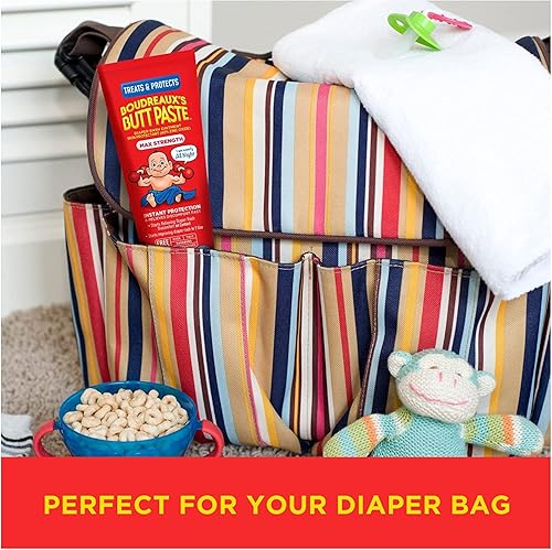 BOUDREAUX S BUTT PASTE MAX STRENGTH DIAPER RASH CREAM WITH ZINC OXIDE, 4OZ, 3-PACK FOR BABIES