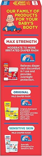 BOUDREAUX S BUTT PASTE MAX STRENGTH DIAPER RASH CREAM WITH ZINC OXIDE, 4OZ, 3-PACK FOR BABIES