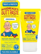 BOUDREAUXS BUTT PASTE ORIGINAL DIAPER RASH CREAM, BABY OINTMENT, 2 OZ TUBE FOR SENSITIVE SKIN