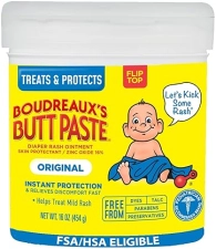 BOUDREAUXS BUTT PASTE ORIGINAL DIAPER RASH CREAM, 16 OZ FLIP-TOP JAR, BABY OINTMENT