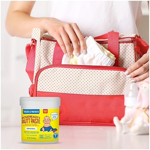 BOUDREAUXS BUTT PASTE ORIGINAL DIAPER RASH CREAM, 16 OZ FLIP-TOP JAR, BABY OINTMENT