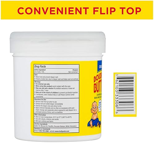BOUDREAUXS BUTT PASTE ORIGINAL DIAPER RASH CREAM, 16 OZ FLIP-TOP JAR, BABY OINTMENT