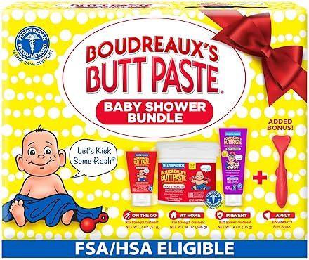 BOUDREAUX S BUTT PASTE BABY SHOWER BUNDLE DIAPER RASH CREAM, PREVENTATIVE OINTMENT APPLICATOR