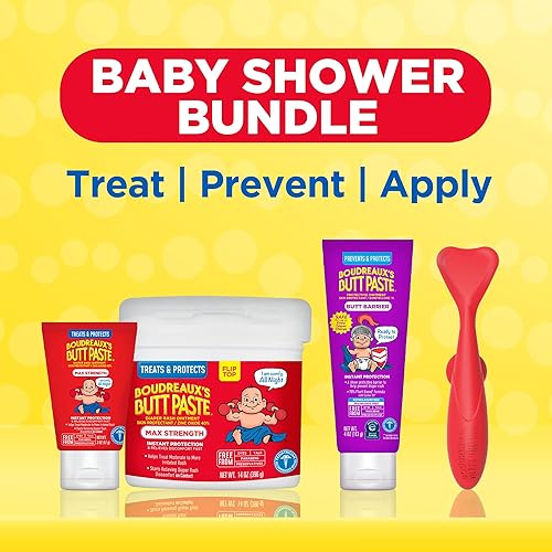 BOUDREAUX S BUTT PASTE BABY SHOWER BUNDLE DIAPER RASH CREAM, PREVENTATIVE OINTMENT APPLICATOR