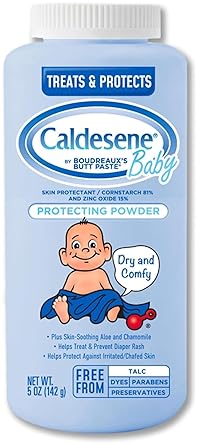 CALDESENE BABY POWDER WITH ZINC OXIDE CORNSTARCH, TALC-FREE, 5OZ, 6-PACK, FOR DRY COMFORT