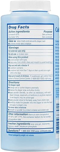 CALDESENE BABY POWDER WITH ZINC OXIDE CORNSTARCH, TALC-FREE, 5OZ, 6-PACK, FOR DRY COMFORT
