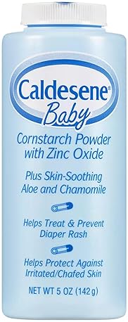 CALDESENE BABY POWDER WITH ZINC OXIDE CORNSTARCH, TALC-FREE, 5OZ, 6-PACK, FOR DRY COMFORT