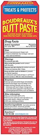 BOUDREAUXS BUTT PASTE MAXIMUM STRENGTH DIAPER RASH OINTMENT, 14OZ 4OZ TUBE, PARABEN-FREE