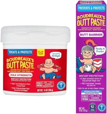 BOUDREAUXS BUTT PASTE DIAPER RASH OINTMENT SET - 4OZ BARRIER 14OZ MAX STRENGTH CREAM