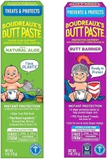 BOUDREAUXS BUTT PASTE 4OZ BARRIER OINTMENT 4OZ NATURAL ALOE DIAPER RASH CREAM, TWIN PACK