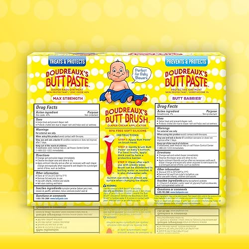BOUDREAUX S BUTT PASTE BABY SHOWER BUNDLE DIAPER RASH CREAM, OINTMENT APPLICATOR SET