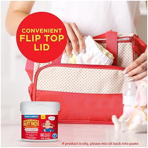 BOUDREAUXS BUTT PASTE MAXIMUM STRENGTH DIAPER RASH CREAM, 14 OZ JAR BABY OINTMENT