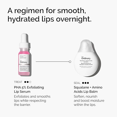 THE ORDINARY PHA 5 EXFOLIATING LIP SERUM HYDRATING OVERNIGHT LIP TREATMENT, 0.5 FL OZ