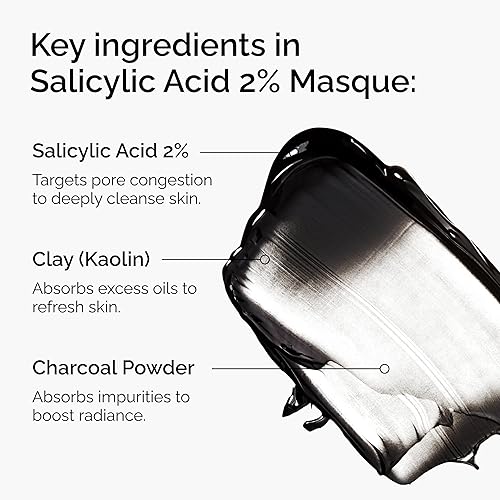 THE ORDINARY SALICYLIC ACID 2 MASQUE, CHARCOAL CLAY FACE MASK FOR ACNE BLEMISH-PRONE SKIN 1.7OZ