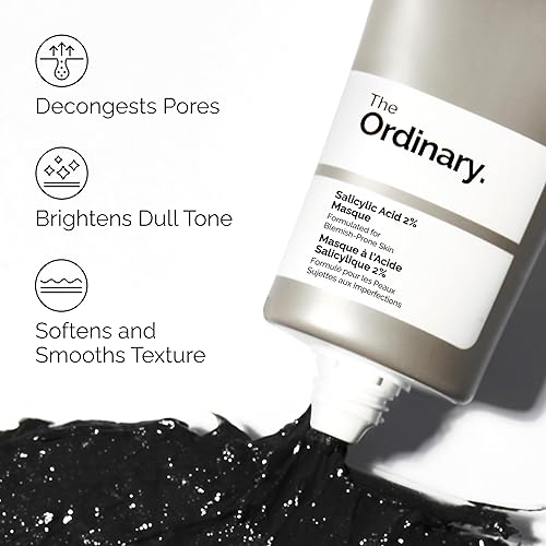 THE ORDINARY SALICYLIC ACID 2 MASQUE, CHARCOAL CLAY FACE MASK FOR ACNE BLEMISH-PRONE SKIN 1.7OZ