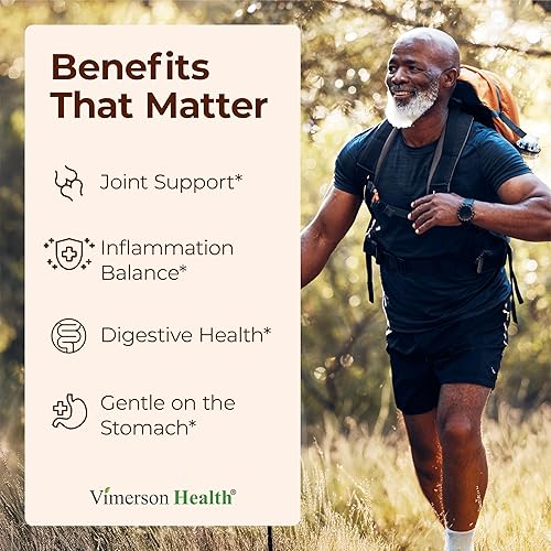 VIMERSON HEALTH TURMERIC CURCUMIN WITH BOSWELLIA, GINGER, BLACK PEPPER 95 CURCUMINOIDS, 60 GLUTEN-FREE CAPSULES