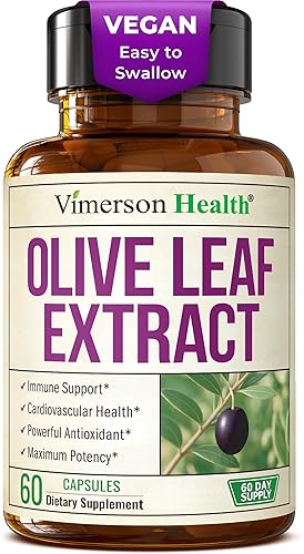 VIMERSON HEALTH OLIVE LEAF EXTRACT 750MG 150MG OLEUROPEIN ANTIOXIDANT IMMUNE SUPPORT VEGAN 60 CAPSULES