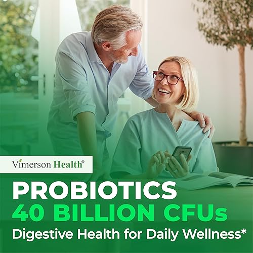 VIMERSON HEALTH PROBIOTICS PREBIOTICS FOR WOMEN MEN, 40 BILLION CFU, GUT IMMUNE HEALTH, DAIRY-FREE SUPPLEMENT