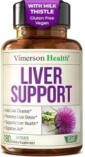 VIMERSON HEALTH VEGAN LIVER CLEANSE DETOX SUPPLEMENT WITH MILK THISTLE, DANDELION ROOT ARTICHOKE 180 CAPSULES
