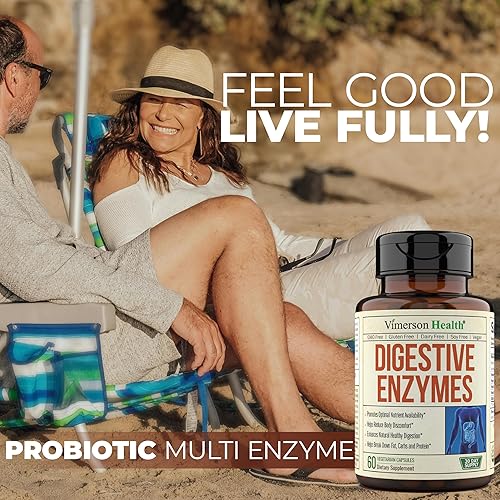 VIMERSON HEALTH DIGESTIVE ENZYMES PROBIOTICS SUPPLEMENT MAKZYME-PRO FORMULA FOR DIGESTION NUTRIENT ABSORPTION, 60 CA