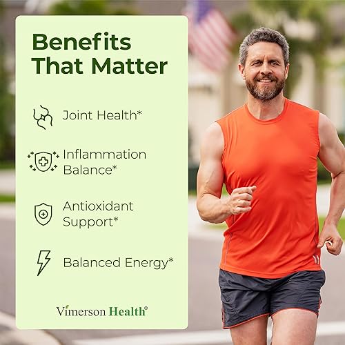VIMERSON HEALTH TURMERIC CURCUMIN CAPSULES WITH GREEN TEA, VITAMIN C BLACK PEPPER FOR JOINT HEALTH, 60 COUNT