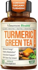 VIMERSON HEALTH TURMERIC CURCUMIN CAPSULES WITH GREEN TEA, VITAMIN C BLACK PEPPER FOR JOINT HEALTH, 60 COUNT