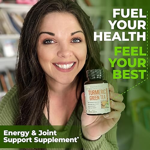 VIMERSON HEALTH TURMERIC CURCUMIN CAPSULES WITH GREEN TEA, VITAMIN C BLACK PEPPER FOR JOINT HEALTH, 60 COUNT