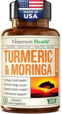 VIMERSON HEALTH MORINGA TURMERIC CURCUMIN CAPSULES WITH BLACK PEPPER JOINT, GUT, ENERGY IMMUNE SUPPORT 60CT