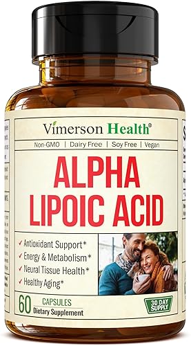VIMERSON HEALTH ALPHA LIPOIC ACID 650MG HIGH POTENCY ANTIOXIDANT FOR NERVE BRAIN HEALTH VEGAN, 60 CAPSULES