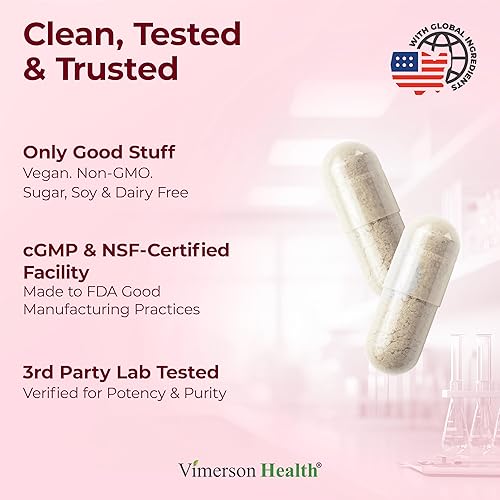 VIMERSON HEALTH ALPHA LIPOIC ACID 650MG HIGH POTENCY ANTIOXIDANT FOR NERVE BRAIN HEALTH VEGAN, 60 CAPSULES