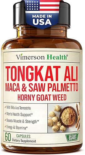 VIMERSON HEALTH HORNY GOAT WEED FOR MEN 1000MG MALE ENHANCEMENT PILLS WITH MACA, TONGKAT ALI GINSENG, 60 CAPS