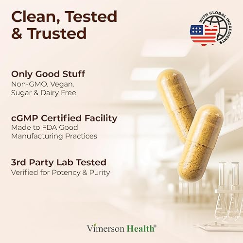 VIMERSON HEALTH ORGANIC TURMERIC CURCUMIN 1400MG WITH BLACK PEPPER 95 CURCUMINOIDS, JOINT DIGESTIVE SUPPORT, 60 VEGA