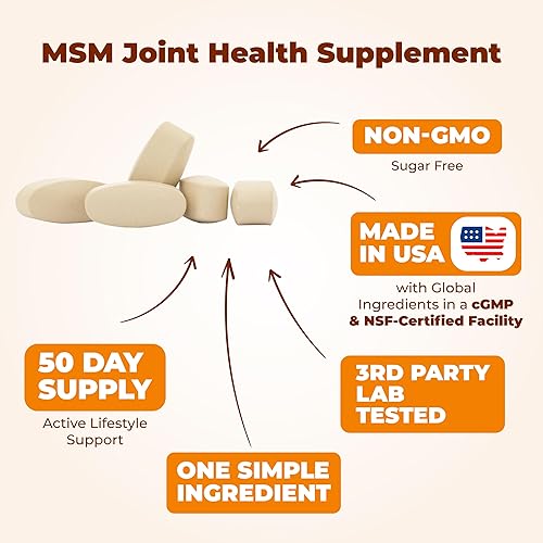 VIMERSON HEALTH MSM 2000MG JOINT SUPPORT SUPPLEMENT CARTILAGE HEALTH, INFLAMMATION RELIEF, VEGAN, 50 DAYS