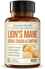 VIMERSON HEALTH LION S MANE MUSHROOM CAPSULES FOCUS, ENERGY IMMUNE SUPPORT NON-GMO, VEGAN, 60 COUNT
