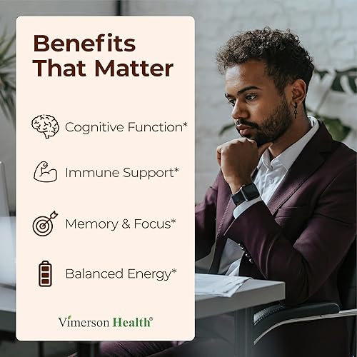 VIMERSON HEALTH LION S MANE MUSHROOM CAPSULES FOCUS, ENERGY IMMUNE SUPPORT NON-GMO, VEGAN, 60 COUNT