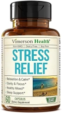 VIMERSON HEALTH STRESS RELIEF SUPPLEMENT 5-HTP, ASHWAGANDHA, GABA, ST. JOHN S WORT CALM, SLEEP, MOOD 60 VEGAN CAPSUL