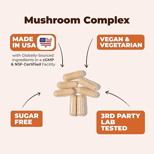 VIMERSON HEALTH 7-IN-1 MUSHROOM COMPLEX SUPPLEMENT LION S MANE, TURKEY TAIL, REISHI, CORDYCEPS MORE FOR FOCUS ENERGY