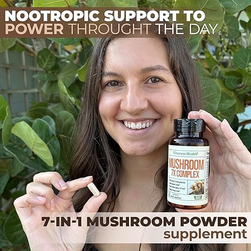VIMERSON HEALTH 7-IN-1 MUSHROOM COMPLEX SUPPLEMENT LION S MANE, TURKEY TAIL, REISHI, CORDYCEPS MORE FOR FOCUS ENERGY