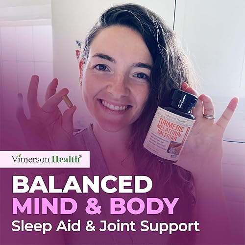 VIMERSON HEALTH MELATONIN 3MG SLEEP AID WITH L-THEANINE, VALERIAN, TURMERIC CURCUMIN, GINGER BLACK PEPPER 60 CAPS