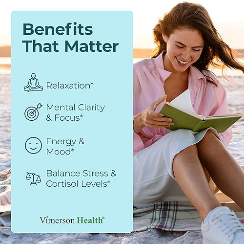 VIMERSON HEALTH STRESS RELIEF SUPPLEMENT 5-HTP, ASHWAGANDHA, GABA, B-VITAMINS CALM, MOOD SLEEP SUPPORT, 60 VEG CAPS