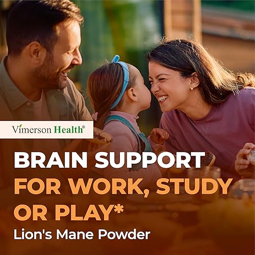 VIMERSON HEALTH LION S MANE MUSHROOM CAPSULES FOCUS, ENERGY IMMUNE SUPPORT WITH TURKEY TAIL SHIITAKE, 60 VEGAN