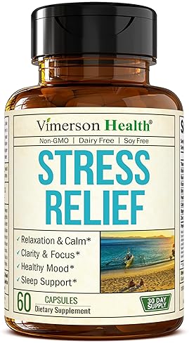 VIMERSON HEALTH STRESS RELIEF SUPPLEMENT 5-HTP, ASHWAGANDHA, GABA, ST. JOHN S WORT CALM, SLEEP, FOCUS 60 VEGAN CAPS