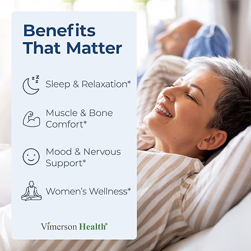 VIMERSON HEALTH MAGNESIUM GLYCINATE 200MG CHELATED, HIGH ABSORPTION SUPPLEMENT FOR SLEEP, RELAXATION, WOMEN 60 VEGAN