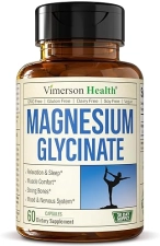 VIMERSON HEALTH MAGNESIUM GLYCINATE 200MG CHELATED, HIGH ABSORPTION SUPPLEMENT FOR SLEEP, RELAXATION, WOMEN 60 VEGAN