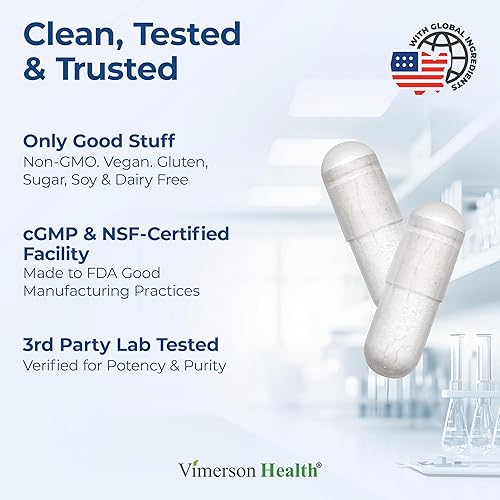 VIMERSON HEALTH MAGNESIUM GLYCINATE 200MG CHELATED, HIGH ABSORPTION SUPPLEMENT FOR SLEEP, RELAXATION, WOMEN 60 VEGAN